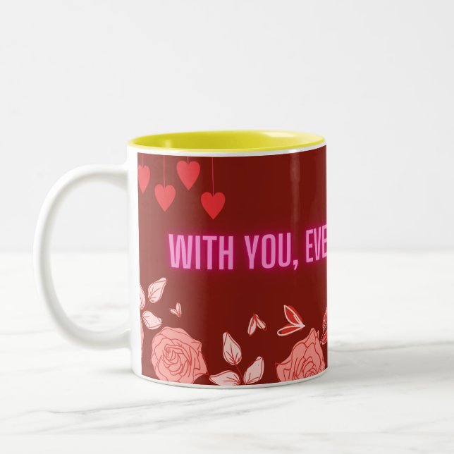 With You Every Sip Is Sweeter-Romantic Coffee Mug (Left)