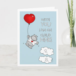 With you I am on cloud nine - Valentine' Day Holiday Card