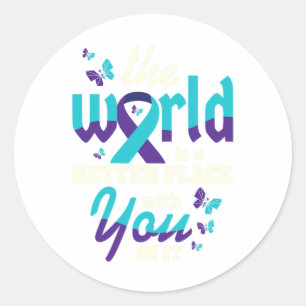 With You Suicide Awareness Mental Health  Classic Round Sticker