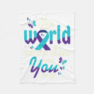With You Suicide Awareness Mental Health  Fleece Blanket