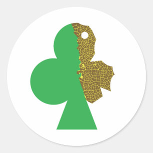 Withered Clover Classic Round Sticker