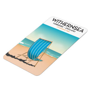 Withernsea, yorkshire,beach poster, travel print magnet