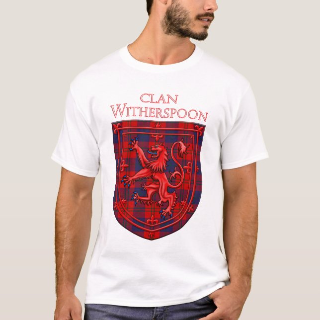 Witherspoon Tartan Scottish Plaid Lion Rampant T-Shirt (Front)