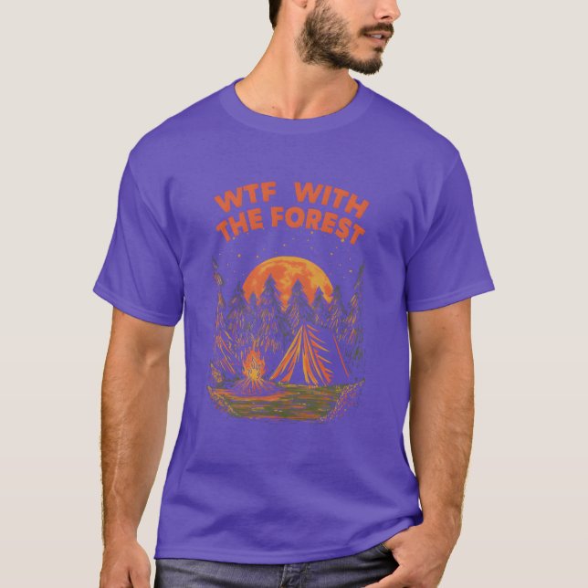 Withhe Forest Camping Wildlife Camper Outr Na vint T-Shirt (Front)
