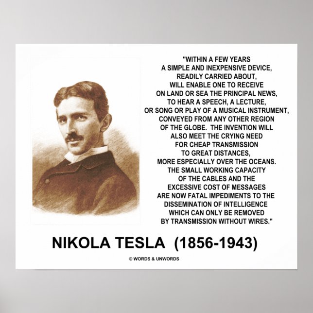 Within A Few Years Simple Inexpensive Device Tesla Poster (Front)