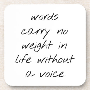 Without A Voice Hard Plastic Coaster