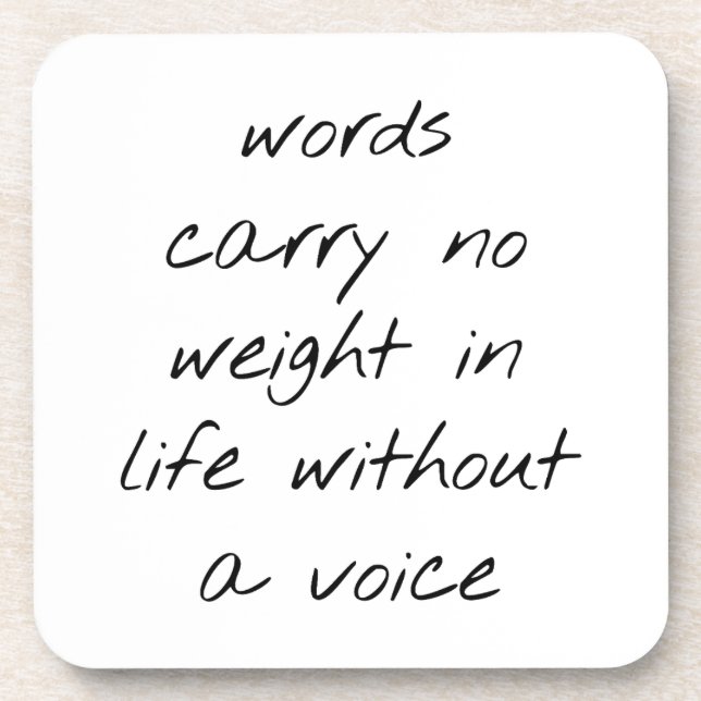 Without A Voice Hard Plastic Coaster (Front)
