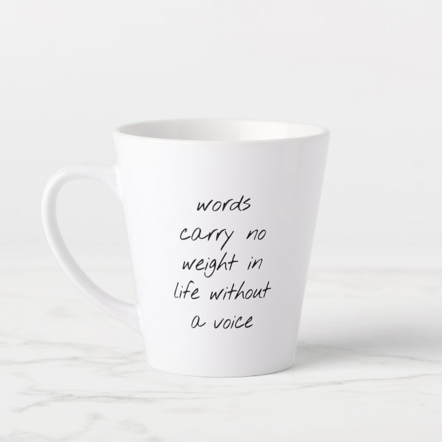 Without A Voice Latte Mug (Left)