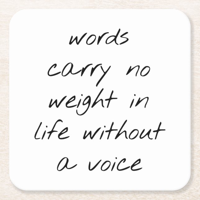 Without A Voice Paper Coaster (Front)