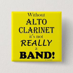 Without Alto Clarinet 15 Cm Square Badge