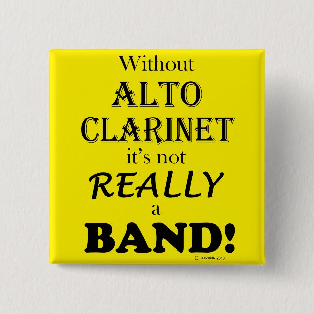 Without Alto Clarinet 15 Cm Square Badge (Front)