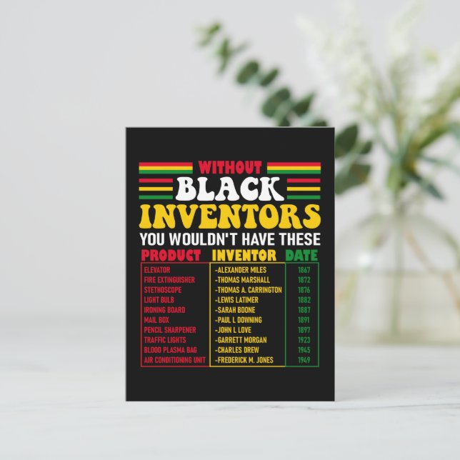 Without Black Inventors You Wouldn't Have These Postcard (Standing Front)