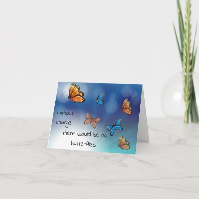 Without change butterflies - blank card (Front)
