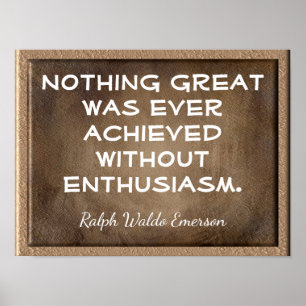 Without Enthusiasm _Emerson quote - print