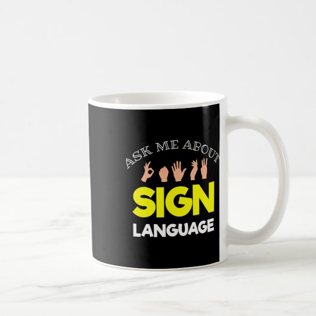 Without Hearing - Deaf - Unable To Hear - Deaf Awa Coffee Mug (Right)