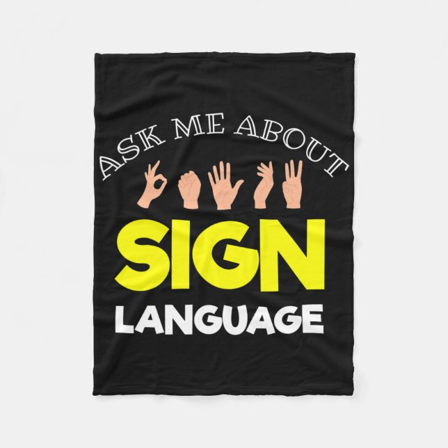 Without Hearing - Deaf - Unable To Hear - Deaf Awa Fleece Blanket (Front)