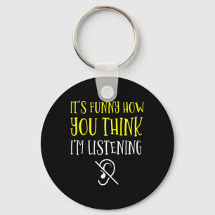 Without Hearing - Deaf - Unable To Hear - Deaf Awa Key Ring