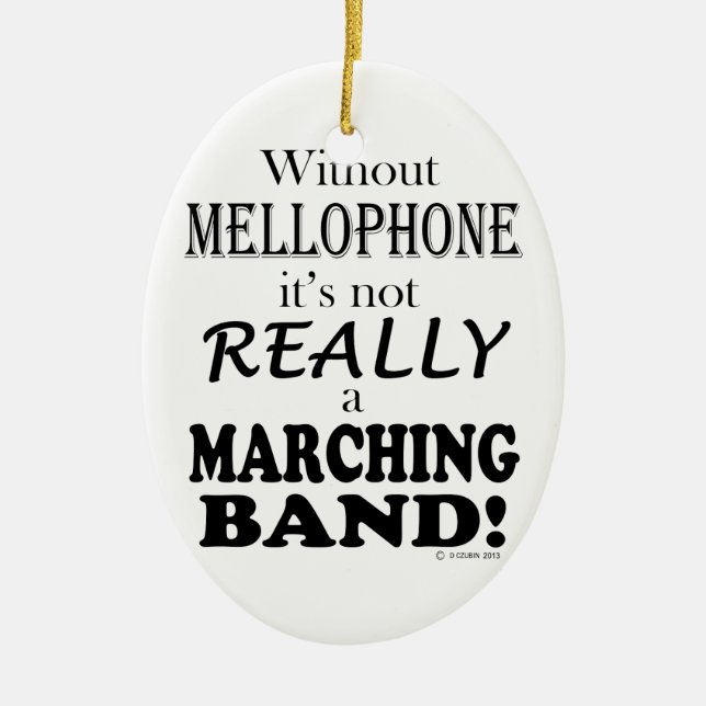 Without Mellophone - Marching Band Ceramic Tree Decoration (Front)