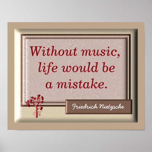 Without Music II - Nietzsche Quote - Print (Front)