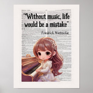 Without Music, life would be mistake Nietzsche Poster