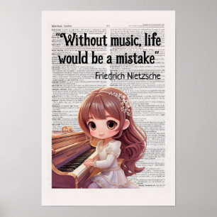 Without Music, life would be mistake Nietzsche Poster