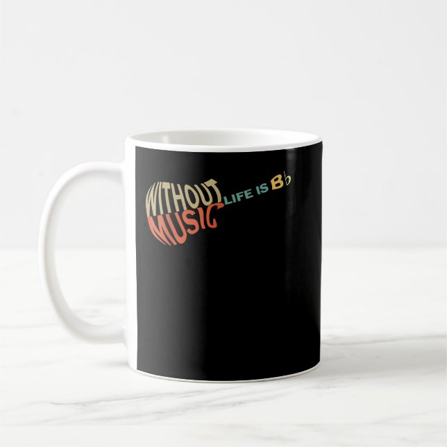 Without Music Life Would Flat Music Guitar Coffee Mug (Left)