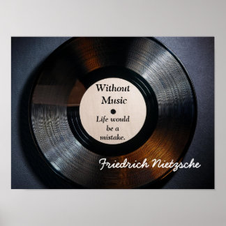 Without Music - Nietzsche quote - art print