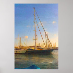 Without Sails Sunny Day Sea Beach Israel Herzlia Poster