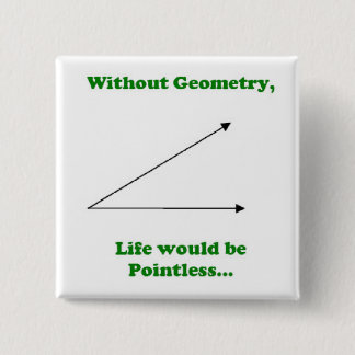 Withouth Geometry, Life would be Pointless. 15 Cm Square Badge