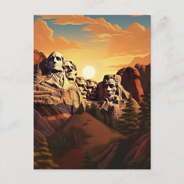 Witnessing Mount Rushmore's Grandeur #9 Postcard (Front)
