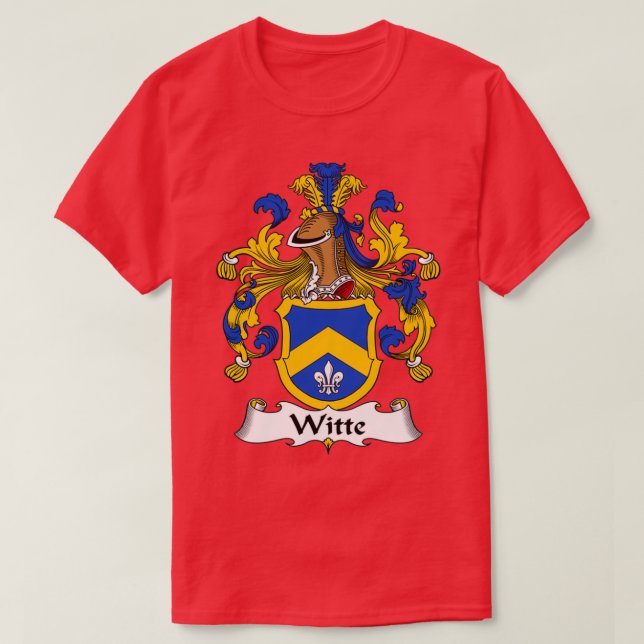 Witte Coat of Arms Family Crest  T-Shirt (Design Front)
