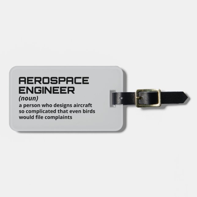 Witty Aerospace Engineer Travel Luggage Tag (Front Horizontal)