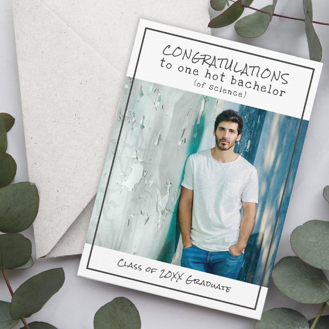 Witty Bachelor of Science Photo Graduation Party Invitation (Creator Uploaded)