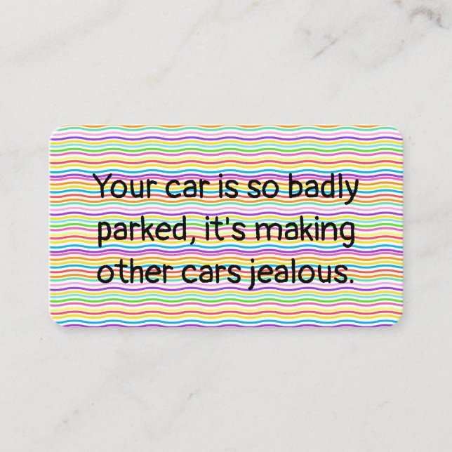 Witty Bad Parking Business Card (Front)