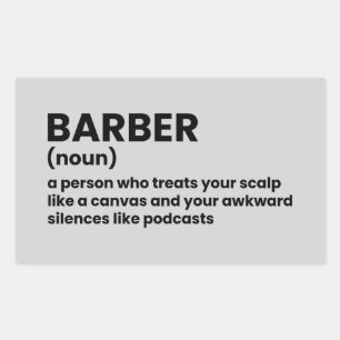 Witty Barber Definition Design Rectangular Sticker