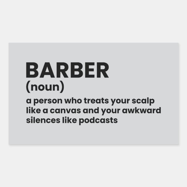 Witty Barber Definition Design Rectangular Sticker (Front)