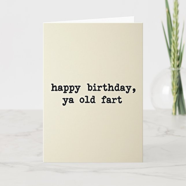 Witty Birthday Bold Text Card (Front)
