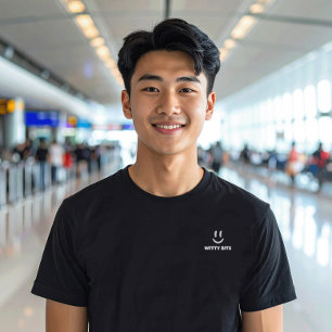 Witty Bits Off-White Smiling Face Logo T-Shirt