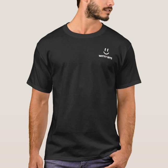 Witty Bits Off-White Smiling Face Logo T-Shirt (Front)