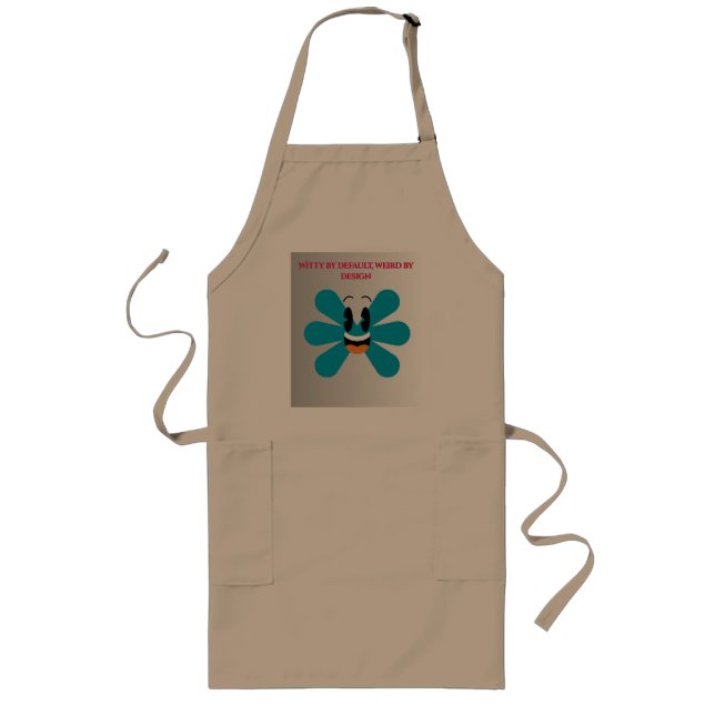 Witty by Default, Weird by Design – Quirky Smile  Long Apron (Front)