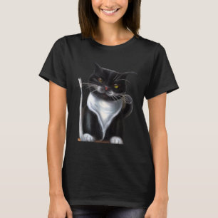 Witty cat artwork meow kitty portrait cute kitten T-Shirt