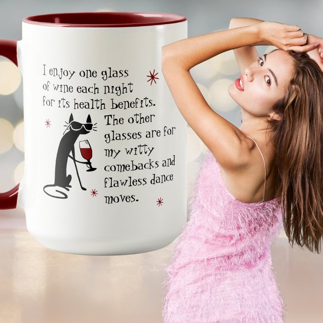 Witty Comebacks Wine Quote Black Cat Mug (Creator Uploaded)
