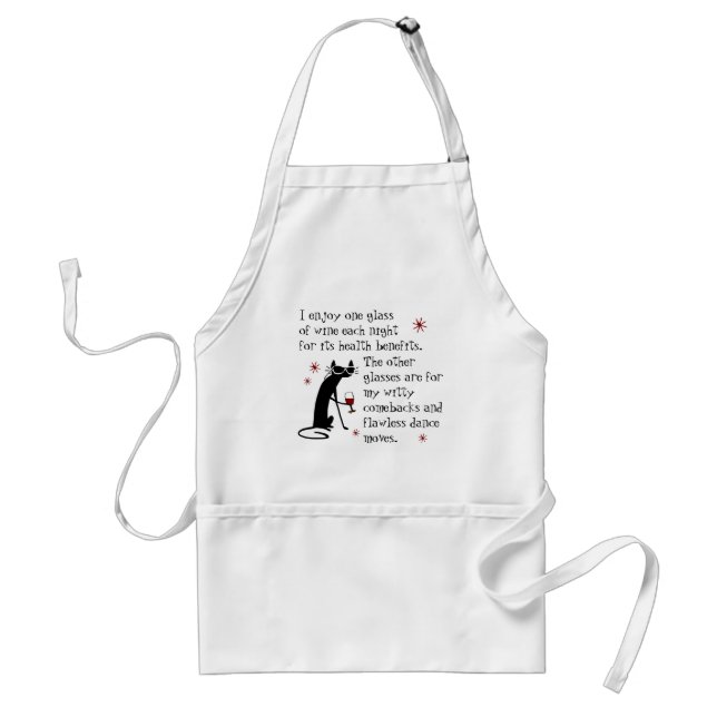 Witty Comebacks Wine Quote Black Cat Standard Apron (Front)