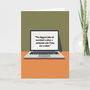 Witty Computer Art Birthday Card