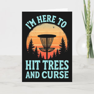 Witty Disc Golf - Funny Tree Hitting Retro Art Card