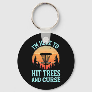 Witty Disc Golf - Funny Tree Hitting Retro Art  Key Ring