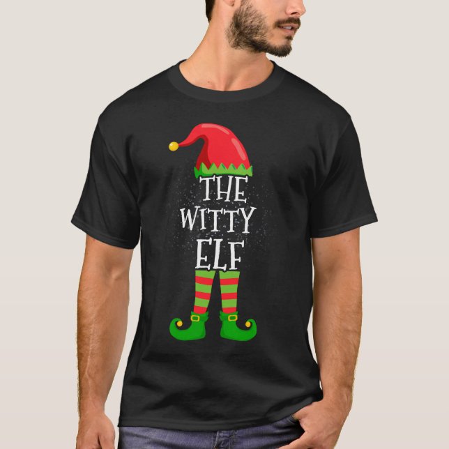 Witty Elf Family Matching Christmas Group Funny  T-Shirt (Front)