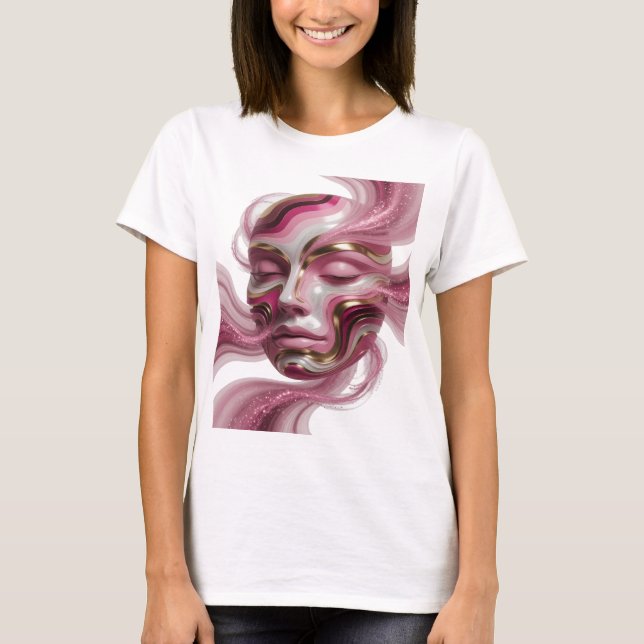 Witty Gold ABSTRACT ART Statement Design T-Shirt (Front)