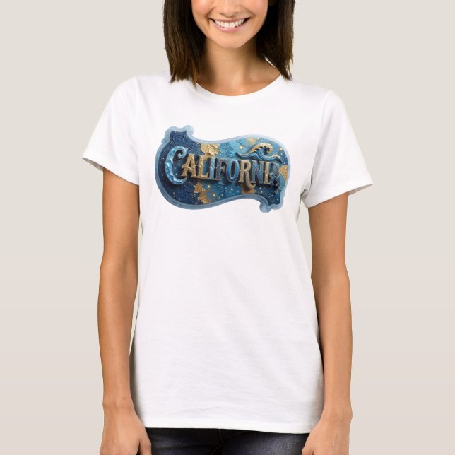 Witty Gold CALIFORNIA Statement Tee (Front)
