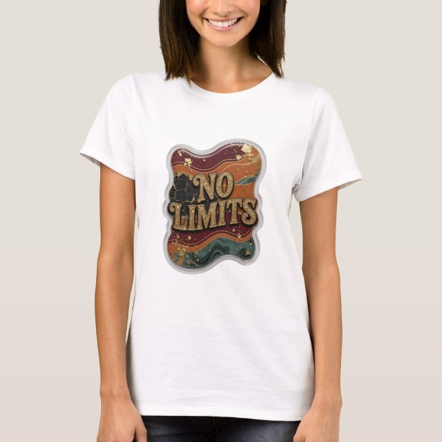 Witty Gold NO LIMITS Slogan Tee (Front)